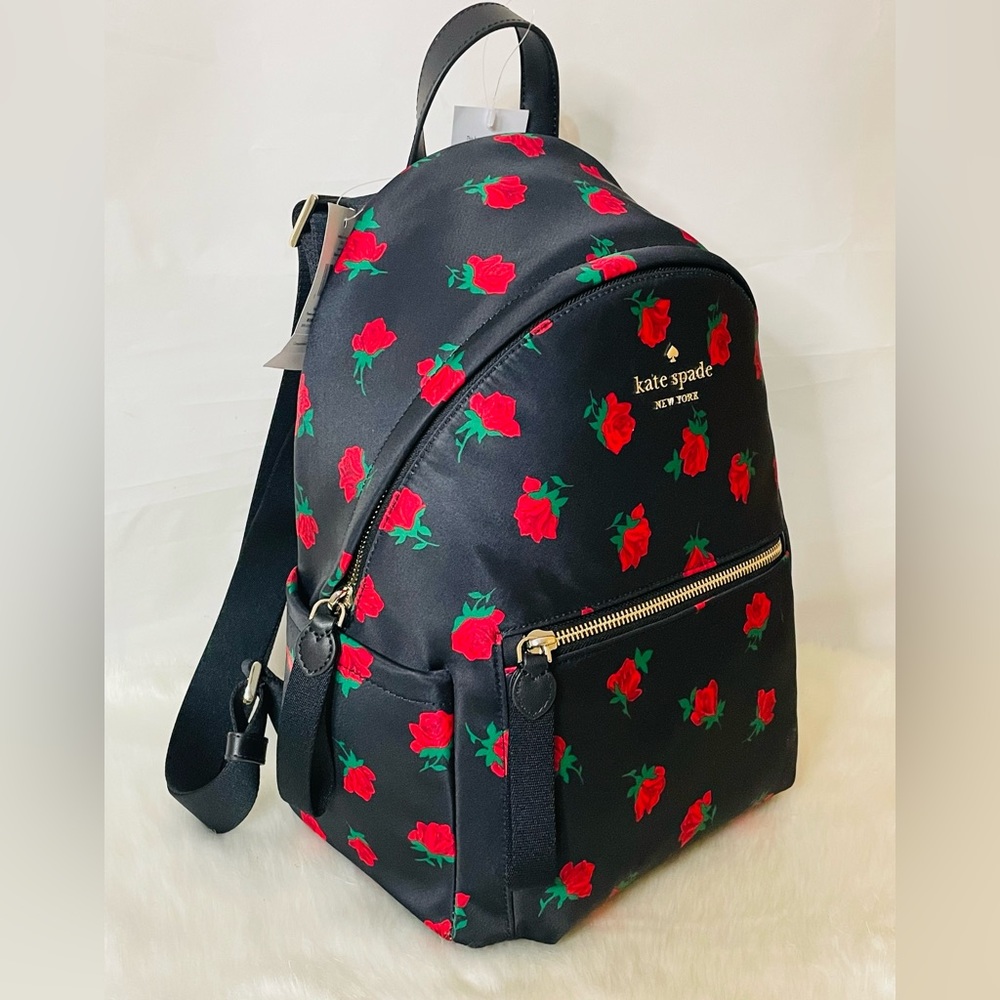 NWT Kate Spade Chelsea Rose Toss Printed Medium Backpack - Picture 4 of 9